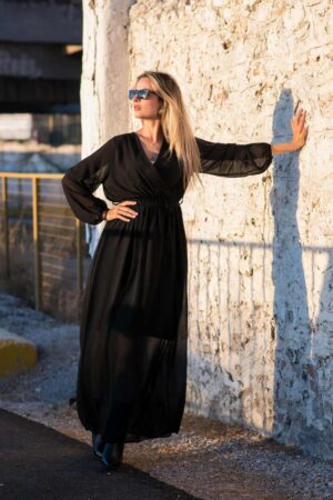 Alternative view of Φόρεμα “Midnight Muse” Μαύρο Maxi